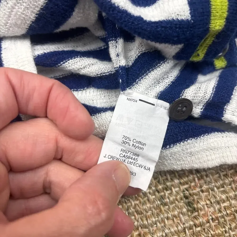 🎾🌿 J.Crew Striped Short Sleeve Cardigan | Size XS | Navy/White